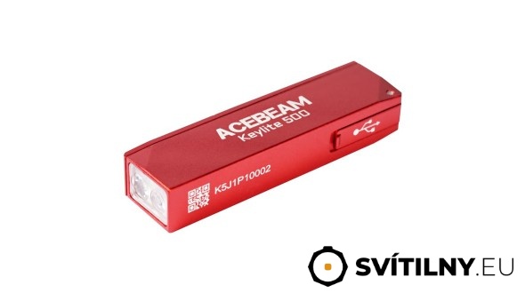 Nabíjecí baterka Acebeam Keylite - červená