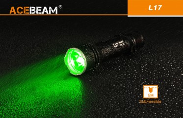 Lovecká svítilna AceBeam L17 (zelené světlo)