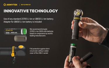 Armytek Elf C2 Max LR USB-C PCB White