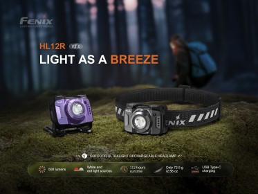 Nabíjecí čelovka Fenix HL12R V2.0 - černá