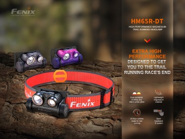 Nabíjecí čelovka Fenix HM65R-DT - tmavě fialová