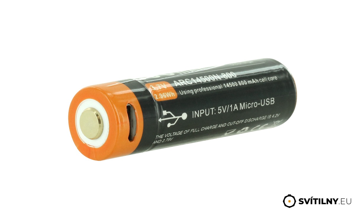 USB Akumulátor AceBeam 14500 800mAh (Li-Ion) - Nejvýkonnější svítilny ...